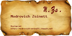 Modrovich Zsinett névjegykártya